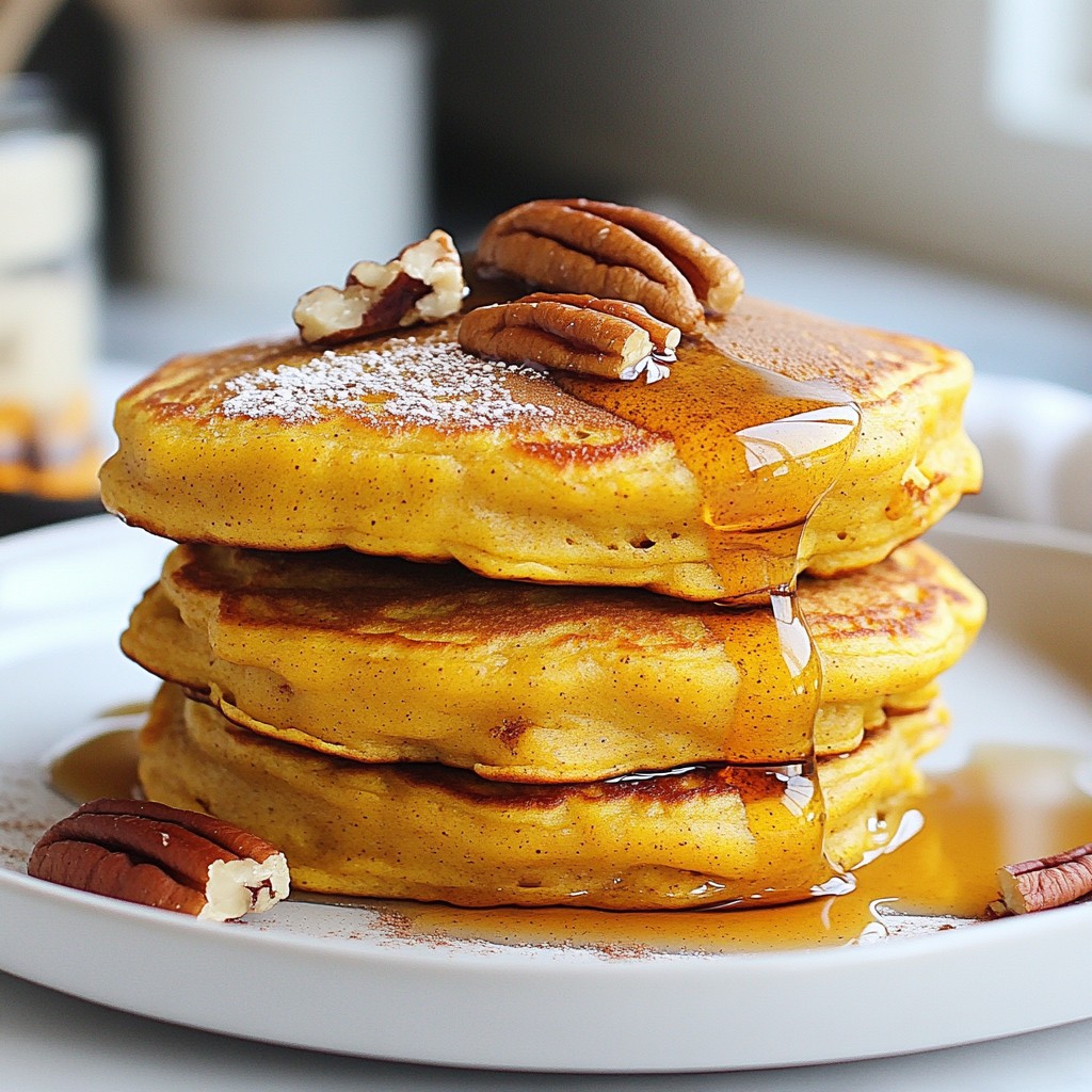Fluffige gesunde Kürbisgewürz-Pfannkuchen Rezept