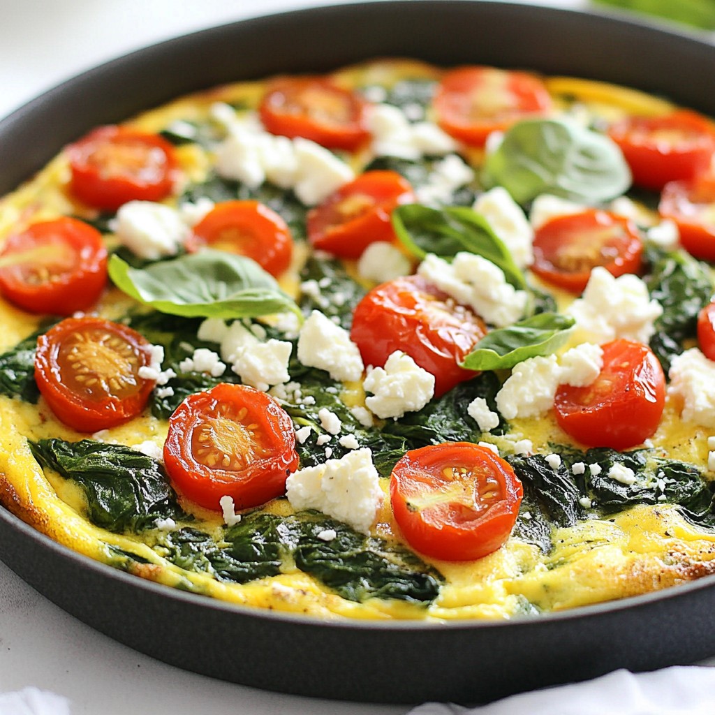 Fluffy Healthy Spinach Ricotta Frittata Rezept