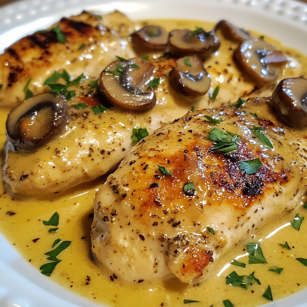 Cremiges Knoblauch-Pilz-Hühnchen ein echter Genuss