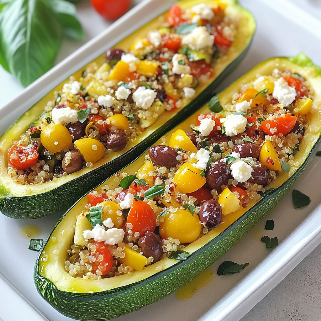 Mediterranean Stuffed Zucchini Boats Lecker und Gesund