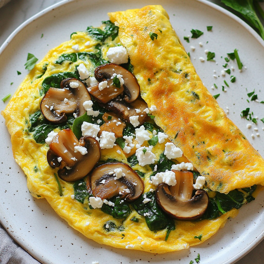 Savory healthy Mushroom Spinach Omelette Rezept