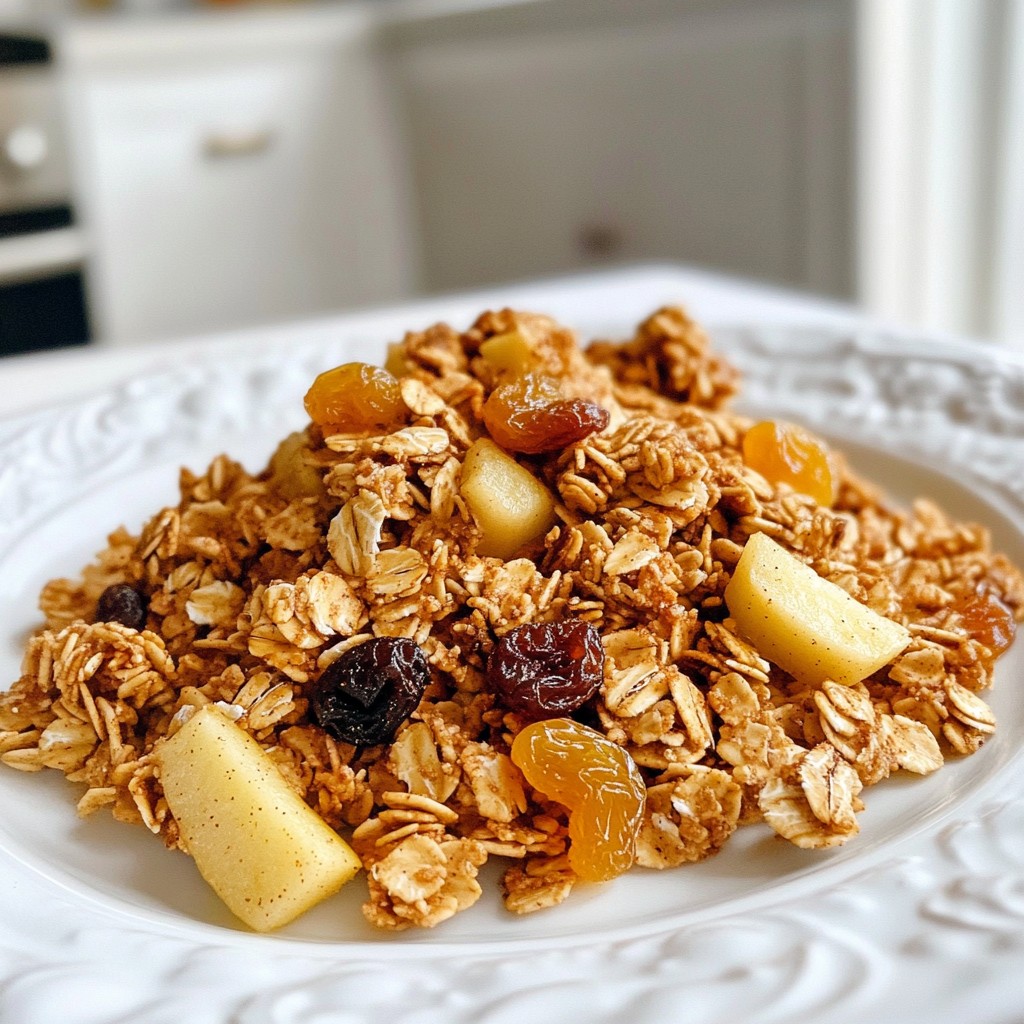 Apfelkuchen-Granola Einfaches und Gesundes Frühstück