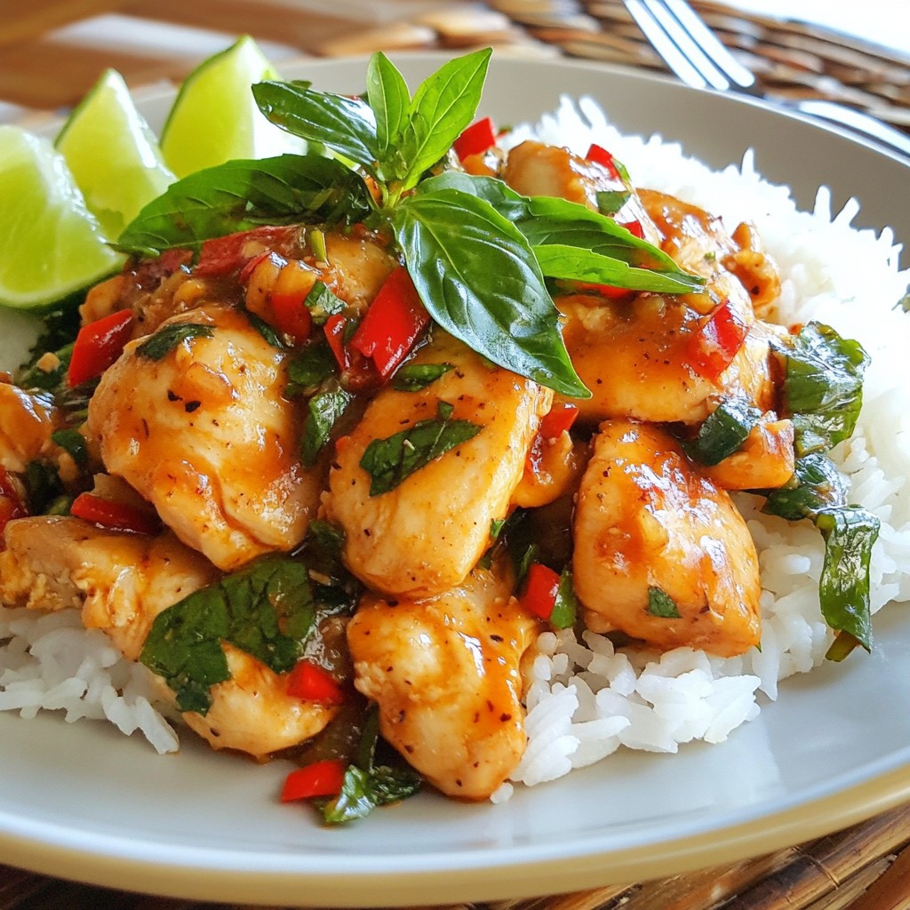 Spicy Thai Basil Chicken Schnelles und leckeres Gericht