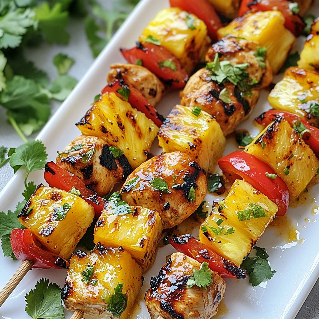 Spicy Pineapple Chicken Kebabs Einfach und Lecker