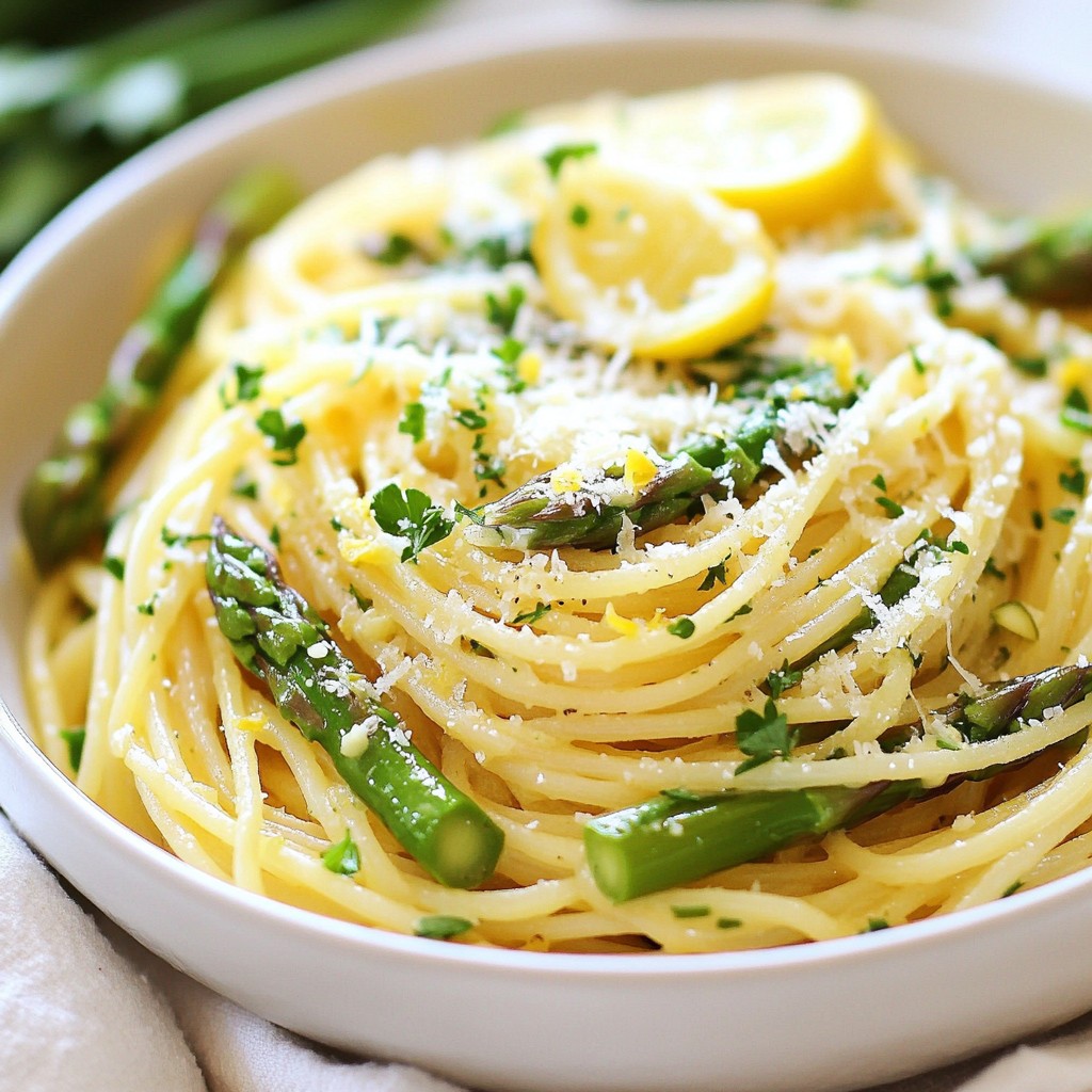 Lemon Garlic Asparagus Pasta Schnelle und köstliche Mahlzeit