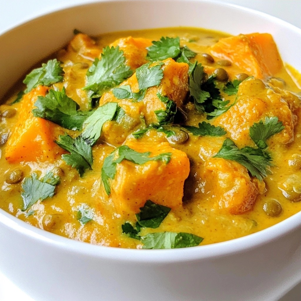 Savory Healthy Sweet Potato Lentil Curry Rezept