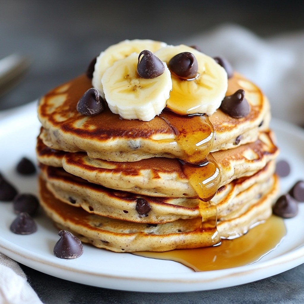 Schokoladenstückchen Protein-Pfannkuchen lecker genießen