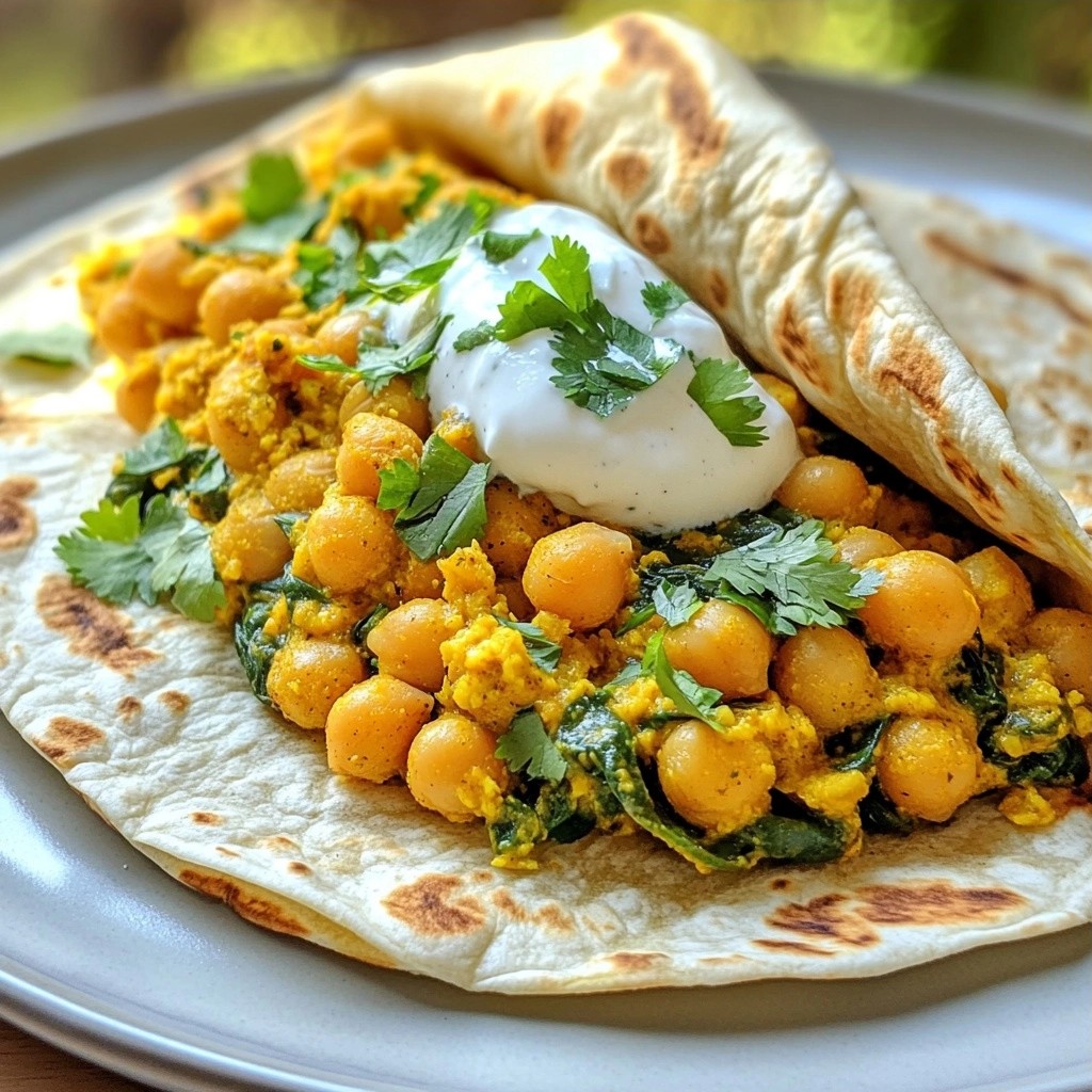 Kichererbsen-Spinat-Wraps mit Curry-Geschmack