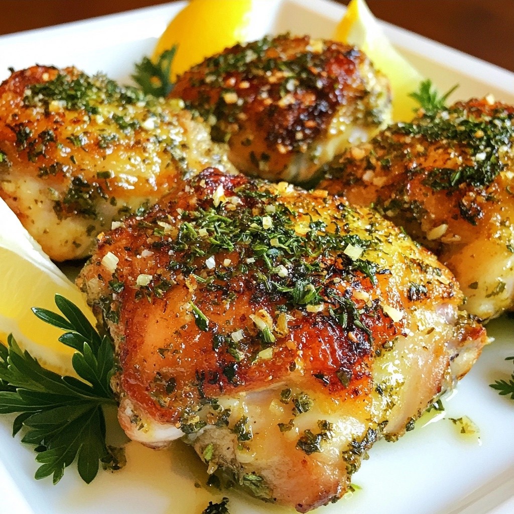 Savory Healthy Herb-Crusted Chicken Thighs Rezept