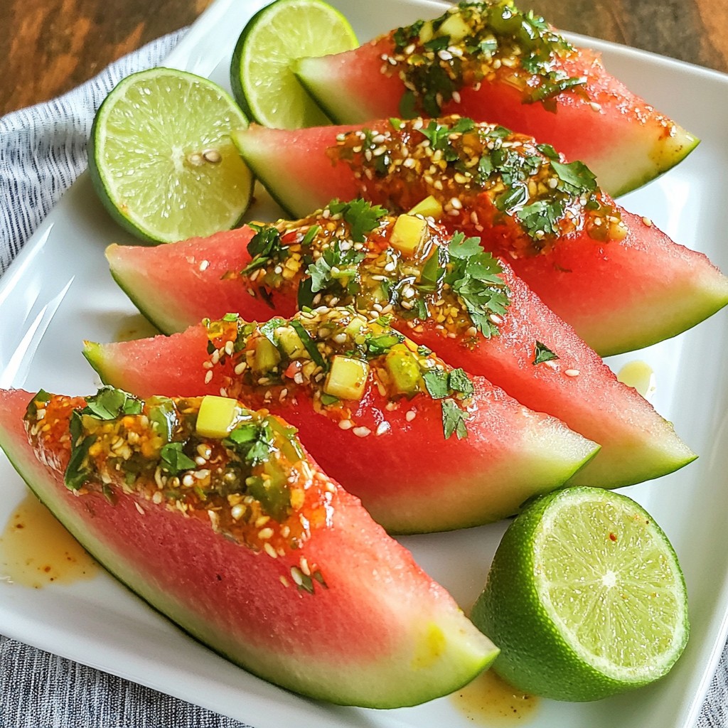 Chile Lime Watermelon Wedges Frisch und Würzig Genießen