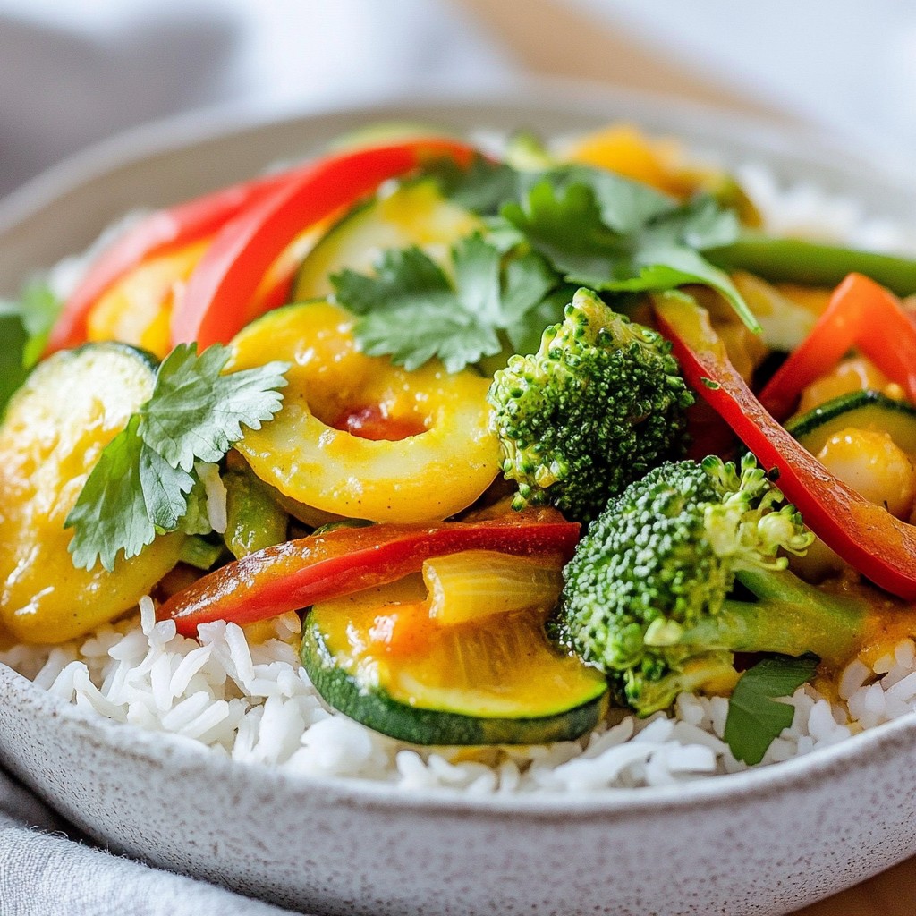 Kokos-Curry Veggie Stir-Fry Einfach und Köstlich