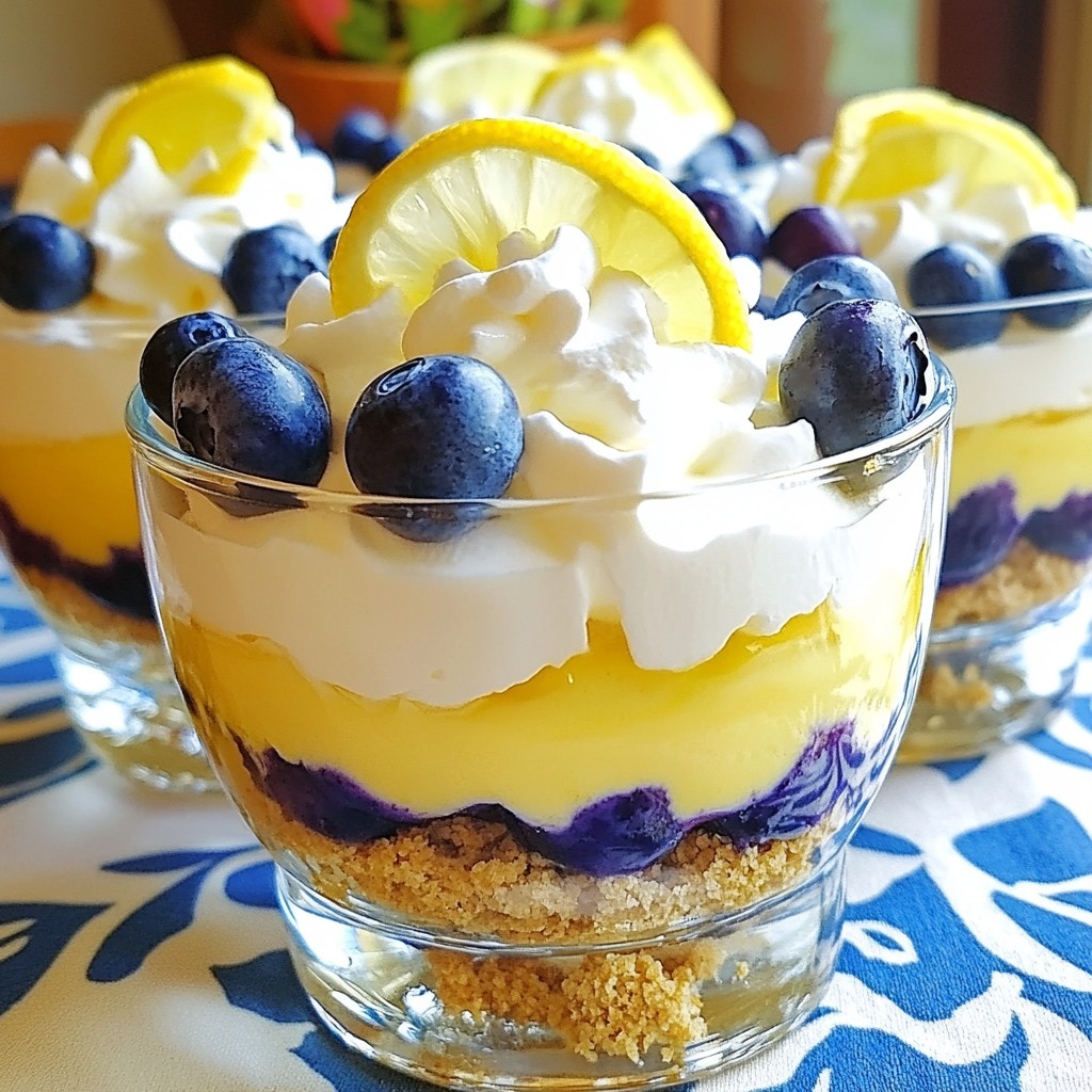 Blaubeer Zitronen Cheesecake Trifle köstlicher Genuss