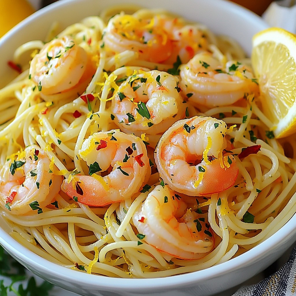 Lemon Garlic Shrimp Pasta Schnelles und köstliches Gericht