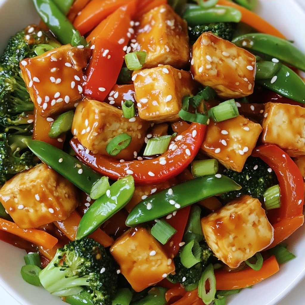 Savory Healthy Garlic Ginger Tofu Stir-Fry Rezept