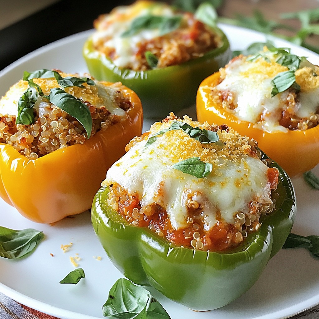 Hähnchen Parmesan gefüllte Paprika saftig und lecker