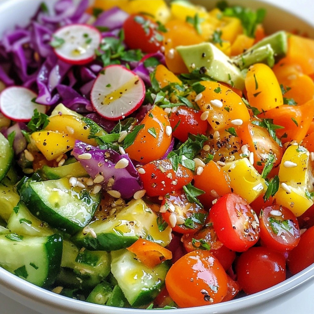 Crunchy Healthy Rainbow Veggie Salad Rezept Lecker