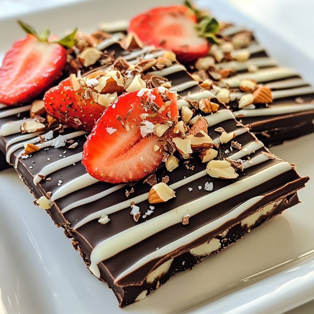 Schokoladenüberzogene Erdbeer-Bark Einfache Leckerei