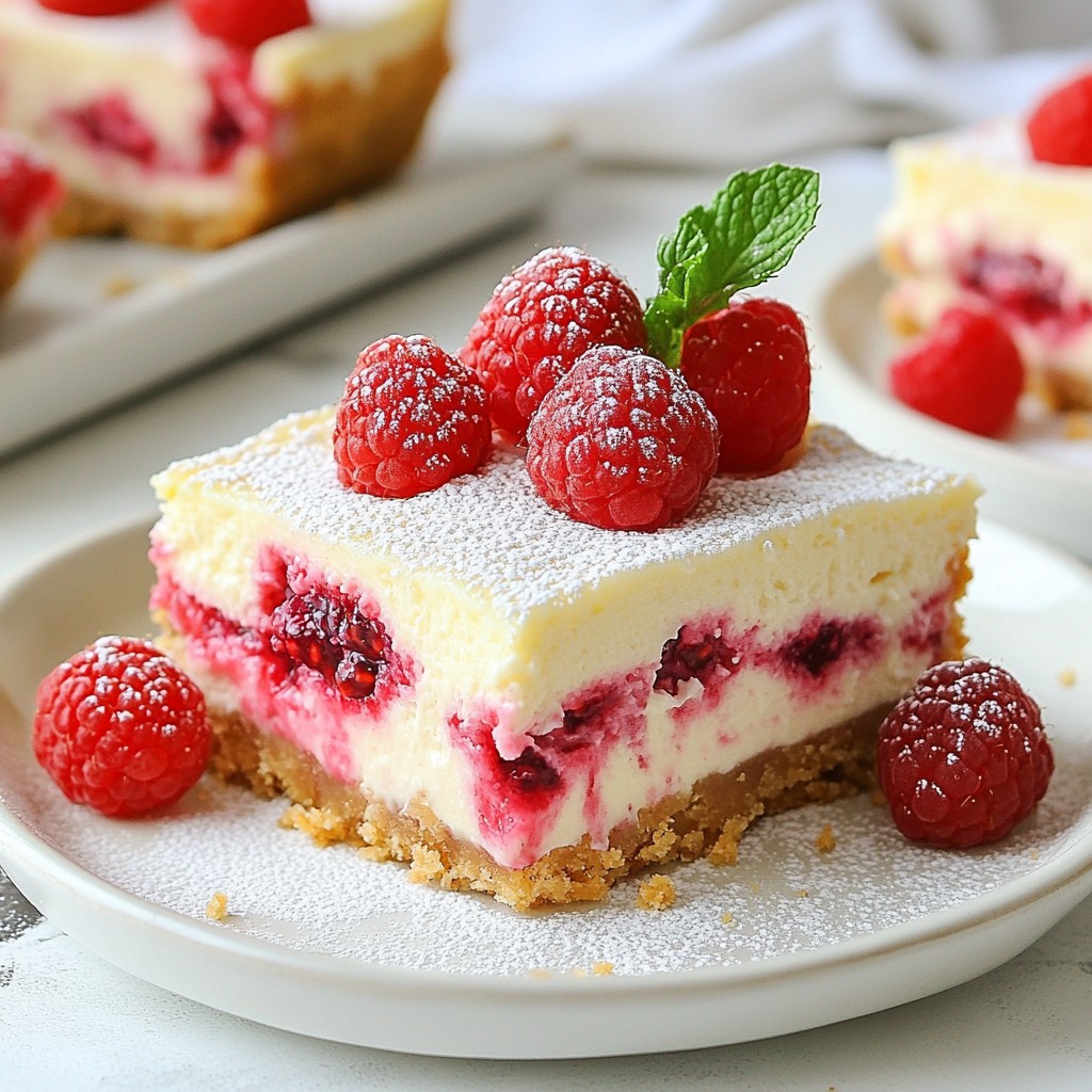 Raspberry White Chocolate Cheesecake Bars Genuss pur