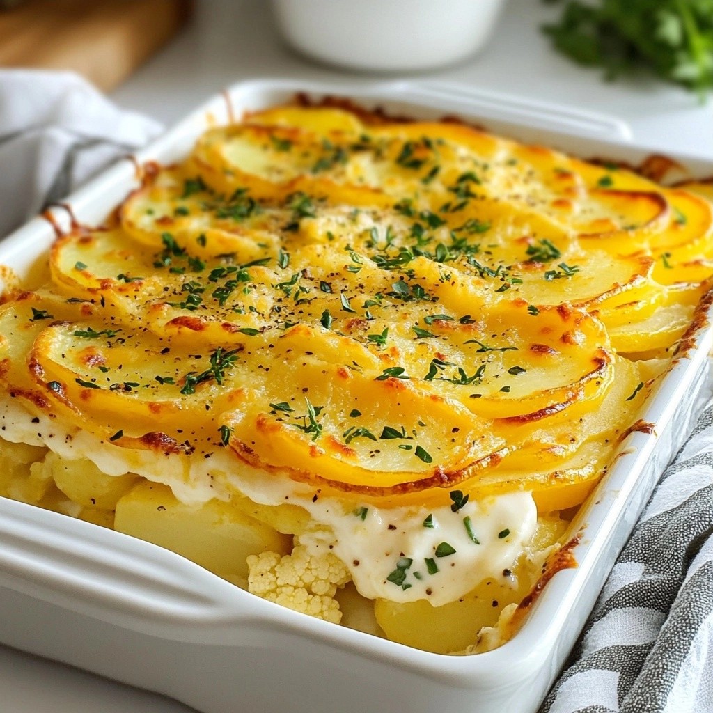 Savory Healthy Herb Potato Cauliflower Bake Rezept