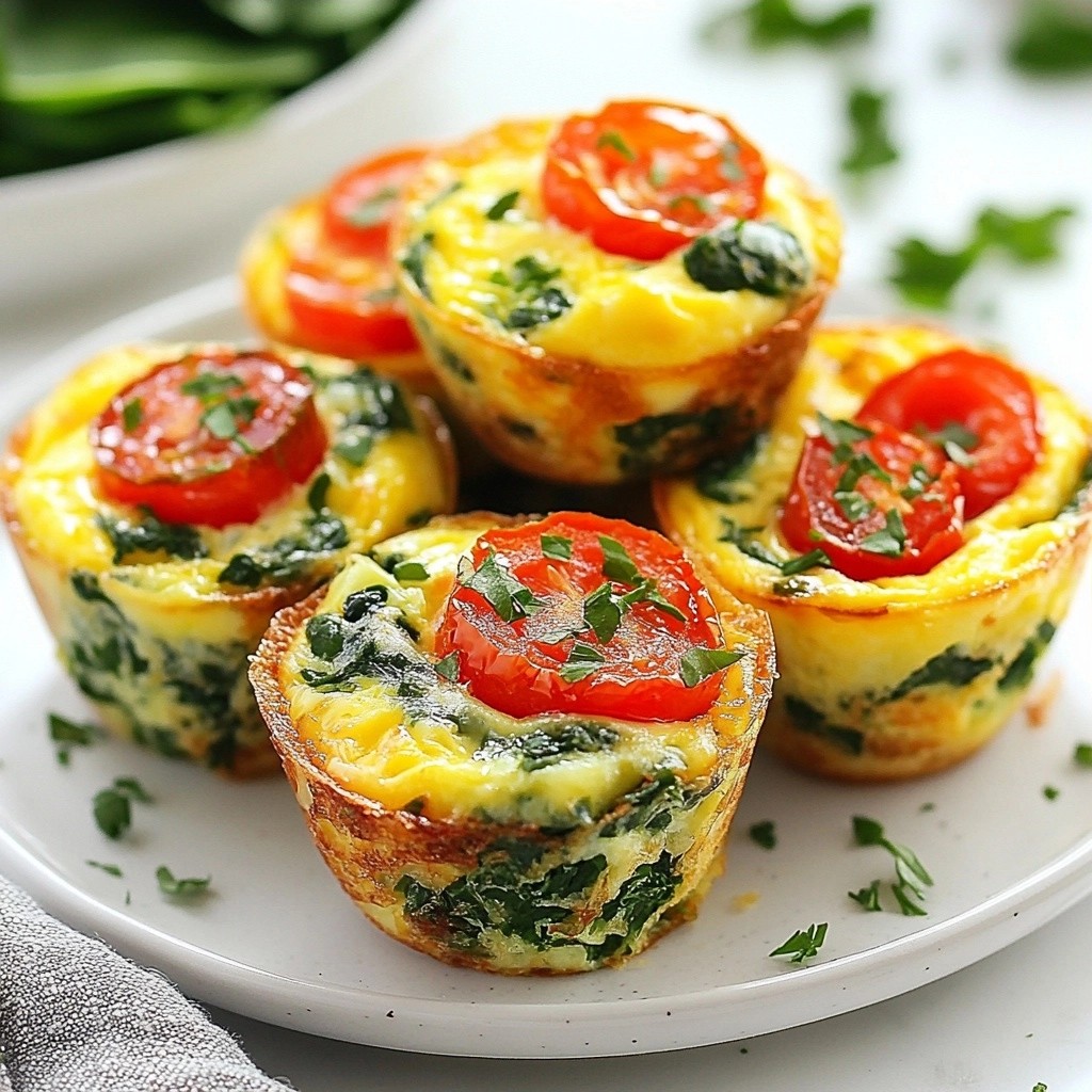 Herzhaft gesunde Tomaten-Spinat-Egg-Muffins rezept