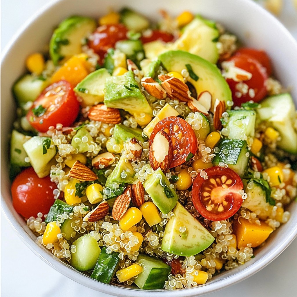 Crispy healthy Quinoa Avocado Salad Kraftvolle Mischung