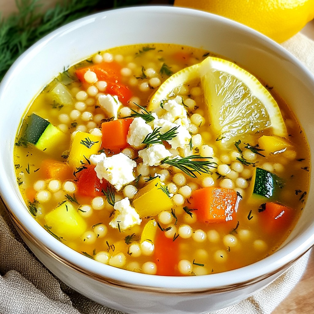 Griechische Zitronen-Couscous-Suppe Lecker und Einfach