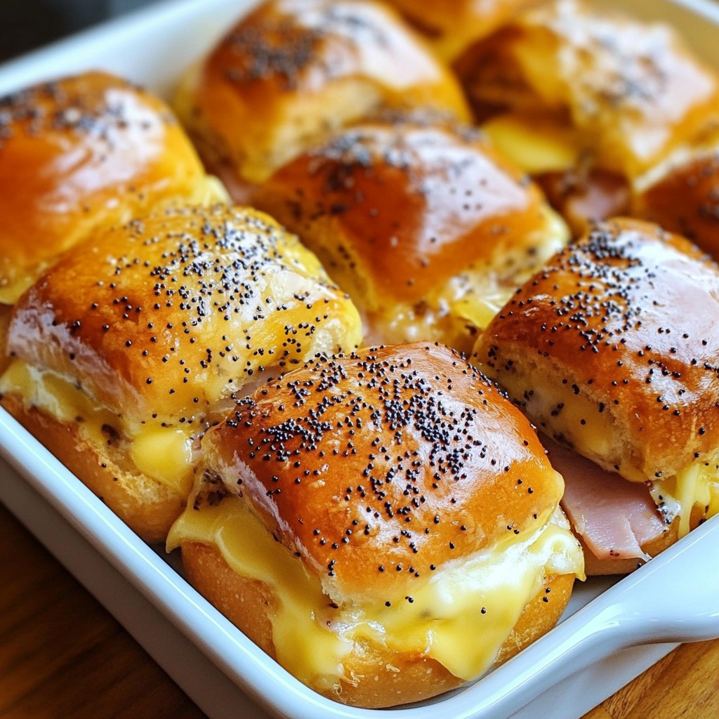 Ham and Swiss Sliders with Poppy Seed Glaze Rezept