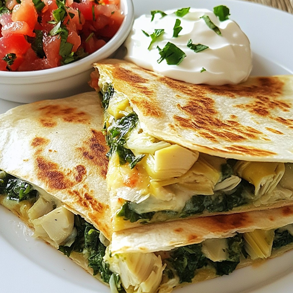 Cheesy Spinach Artichoke Quesadillas Leckeres Rezept