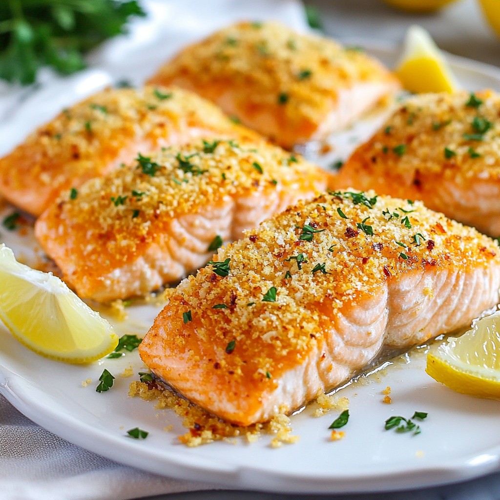 Garlic Parmesan Crusted Salmon Einfaches Rezept