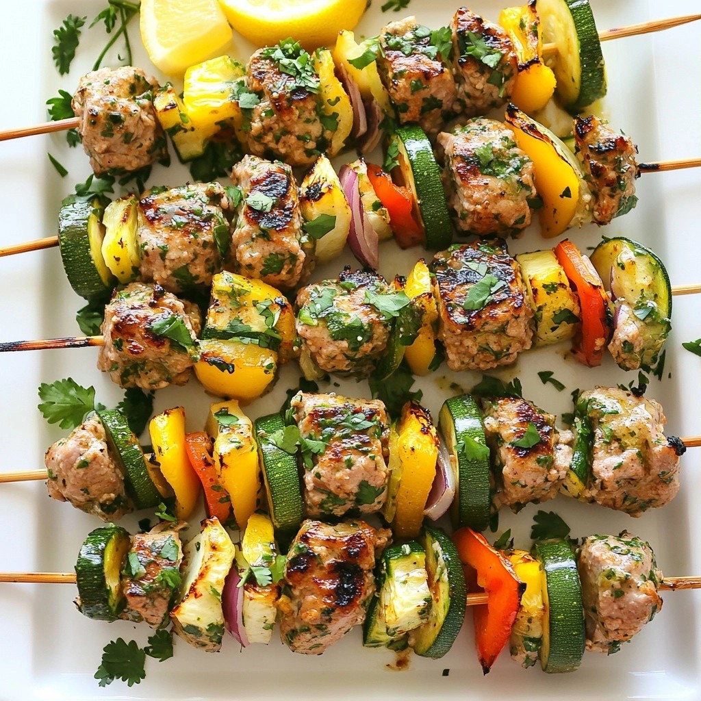 Savory Healthy Grilled Herb Turkey Kabobs Rezept