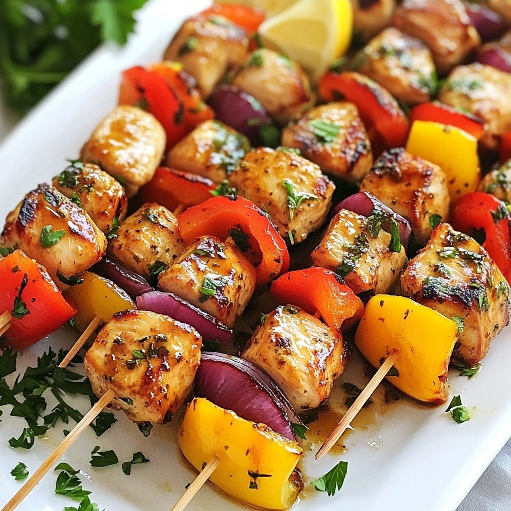 Savory Healthy Herb Garlic Chicken Skewers Rezept