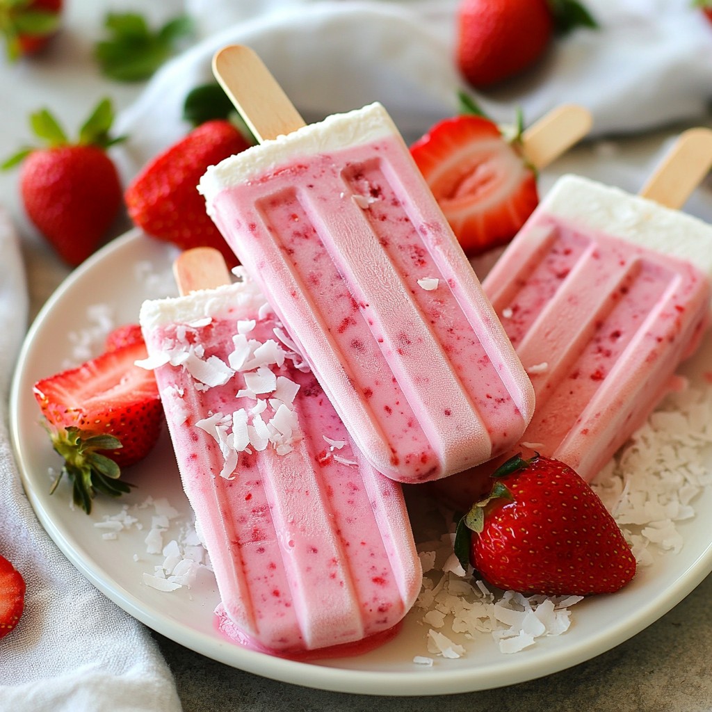 Erdbeer-Kokos-Popsicles Frisch und Köstlich Genießen