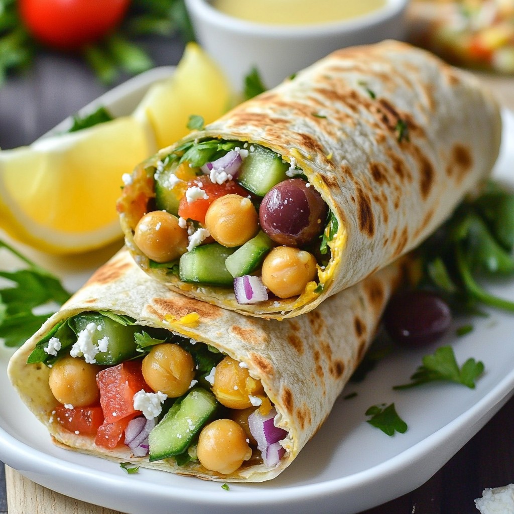 Zesty healthy Mediterranean Chickpea Wraps Genuss