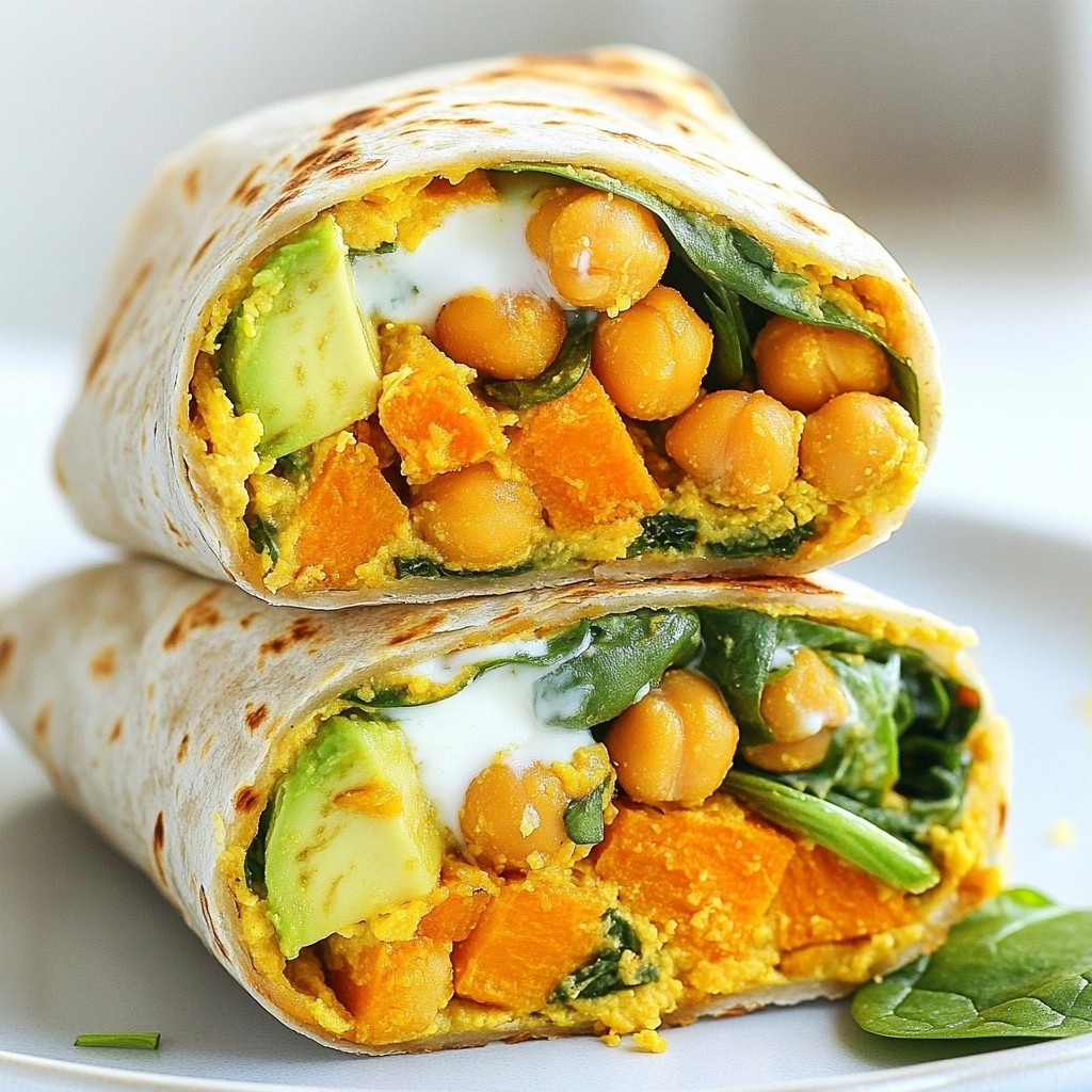 Crispy Healthy Baked Sweet Potato and Chickpea Wrap Rezept