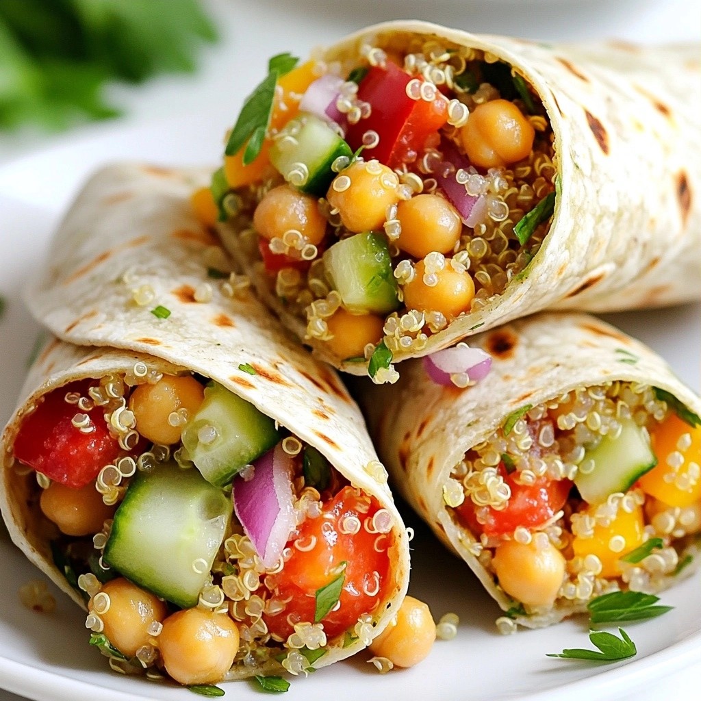 Frisch gesunde Quinoa und Kichererbsen Wraps
