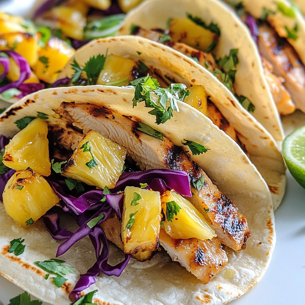 Grilled Pineapple Chicken Tacos Einfaches Rezept