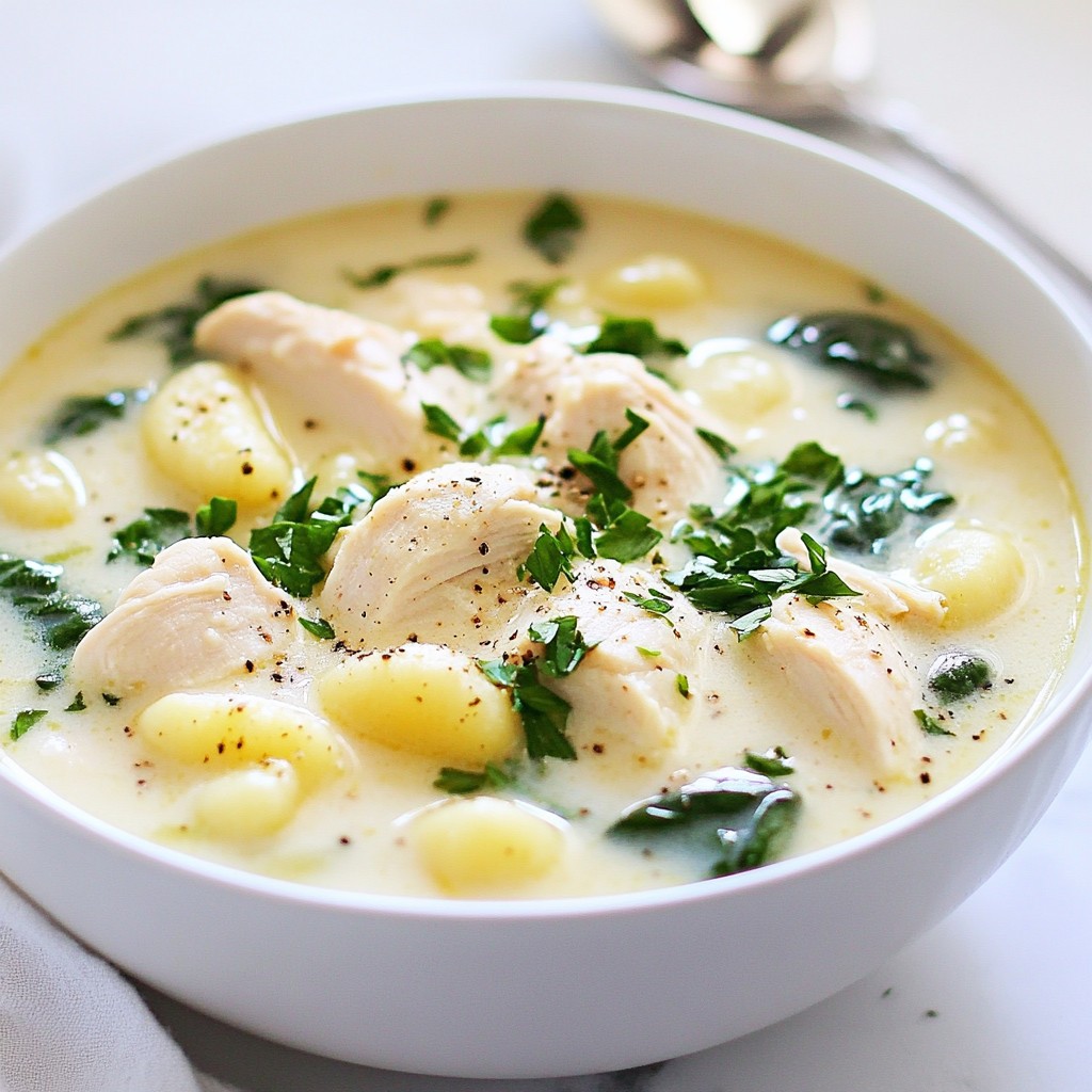 Cremige Hühner-Gnocchi-Suppe Einfache und köstliche Mahlzeit