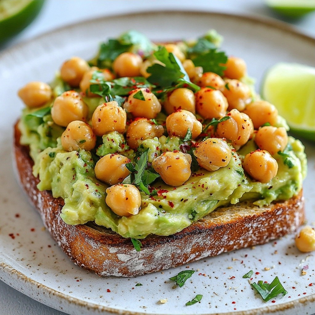 Knuspriger gesunder Kichererbsen-Avocado-Toast