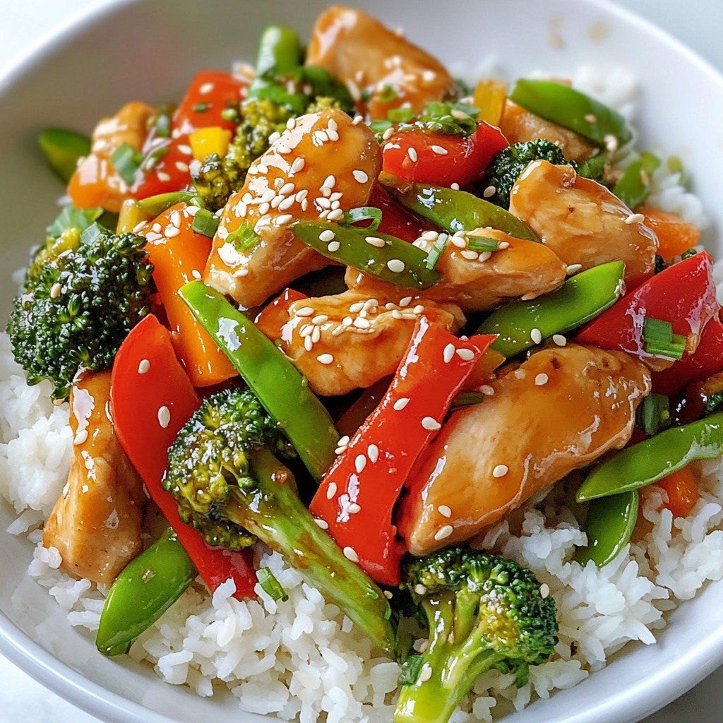 Sesame Ginger Chicken Stir Fry köstlich und einfach