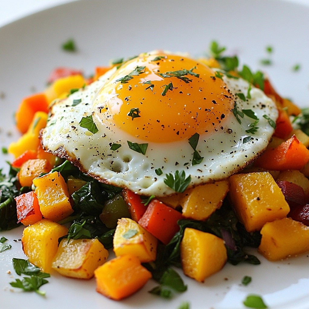 Warm gesunde Süßkartoffel Frühstücks-Bowl lecker genießen