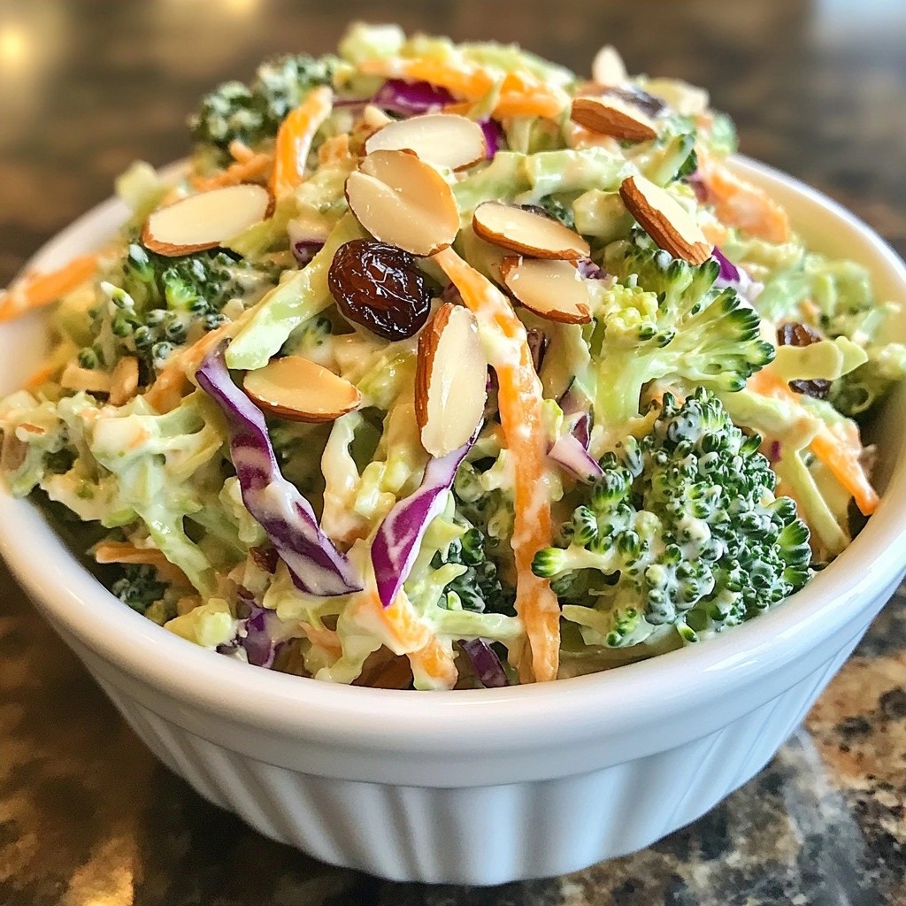 Crunchy gesunde Brokkoli und Mandel Slaw Rezept