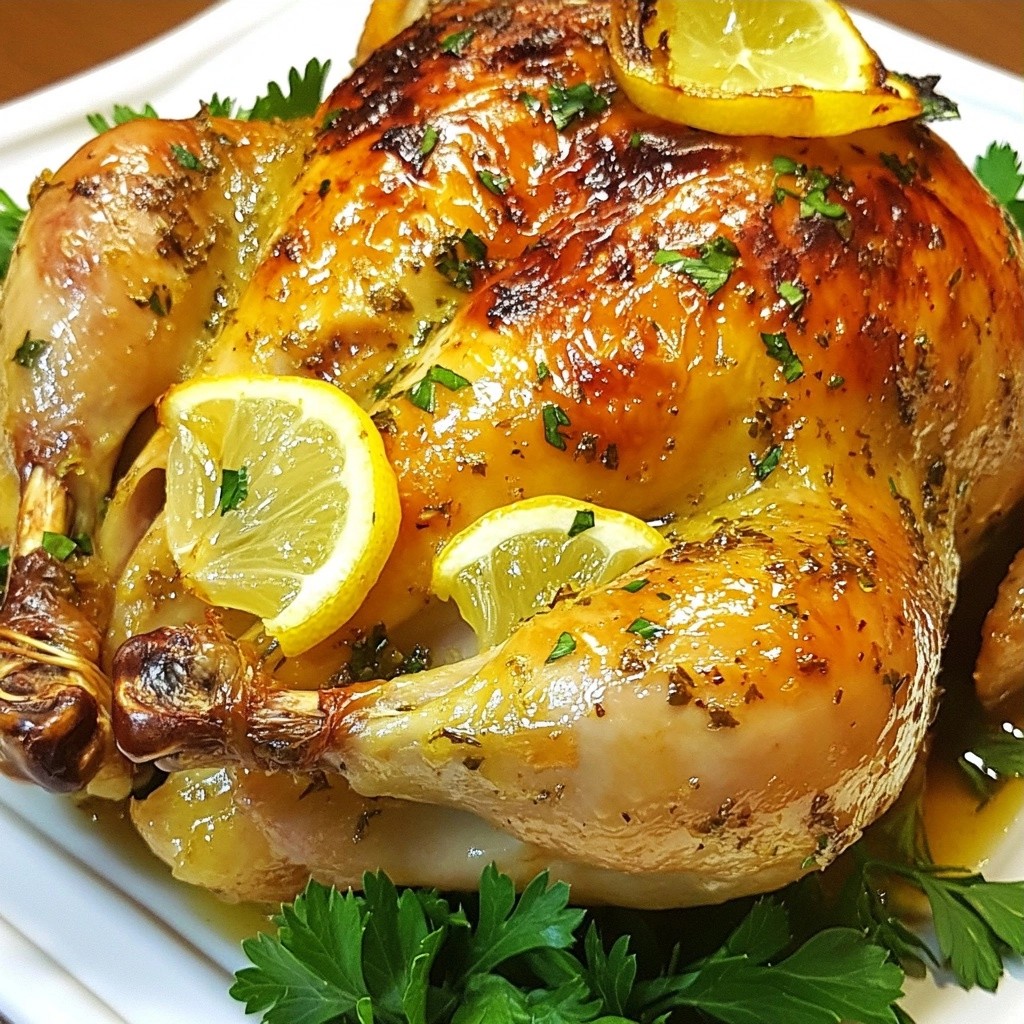 Flavorful Healthy Lemon Garlic Roasted Chicken Rezept