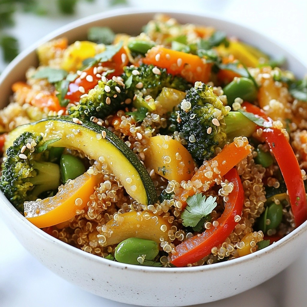 Hearty healthy Veggie Quinoa Stir Fry für Vitalität
