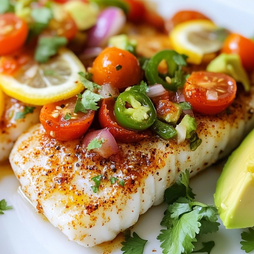 Spicy Healthy Baked Cod with Tomato Salsa Rezept