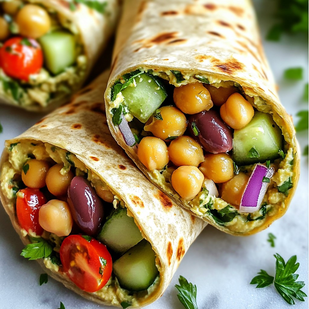 Mediterranean Chickpea Wraps Einfach und Lecker