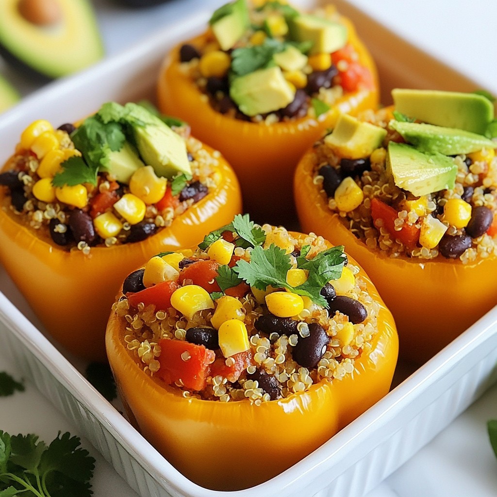 Spicy Healthy Black Bean Stuffed Peppers Rezept
