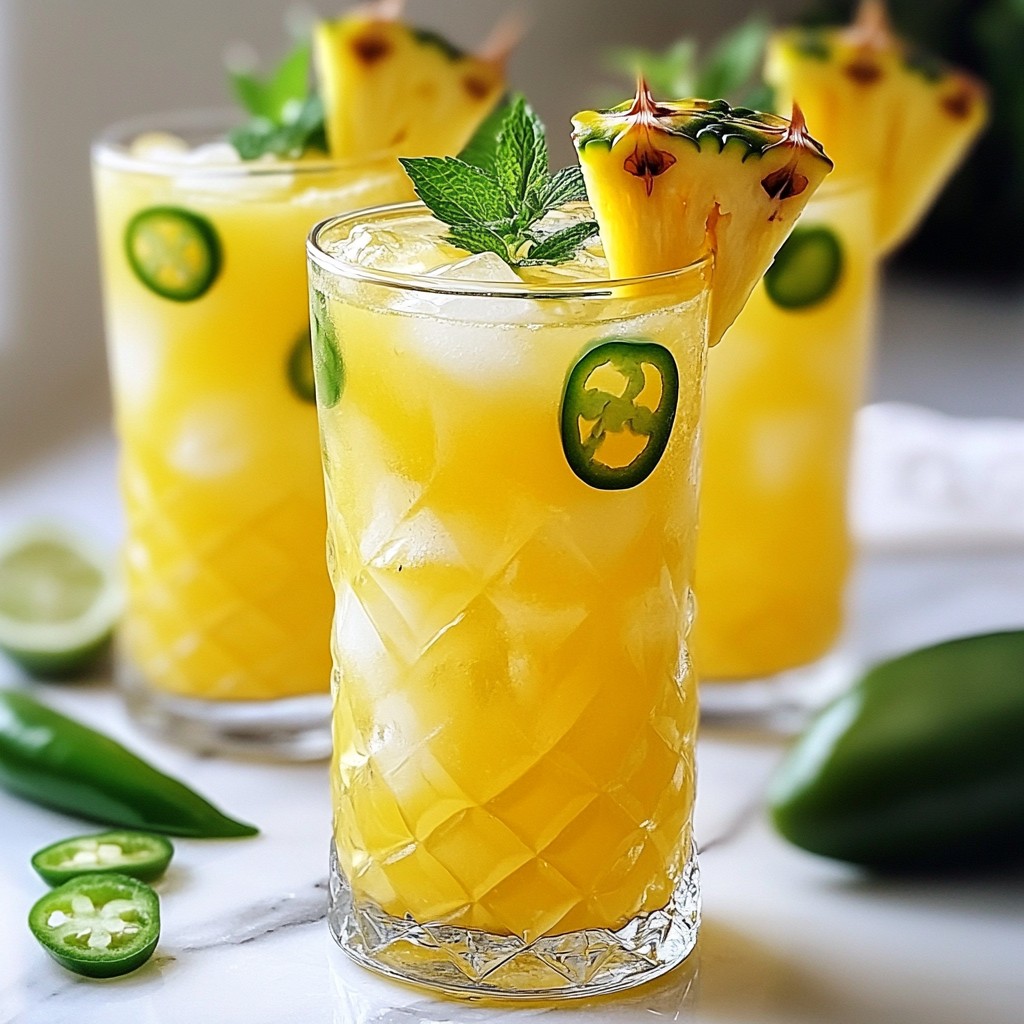 Spicy Pineapple Jalapeño Margarita Mocktail Rezept