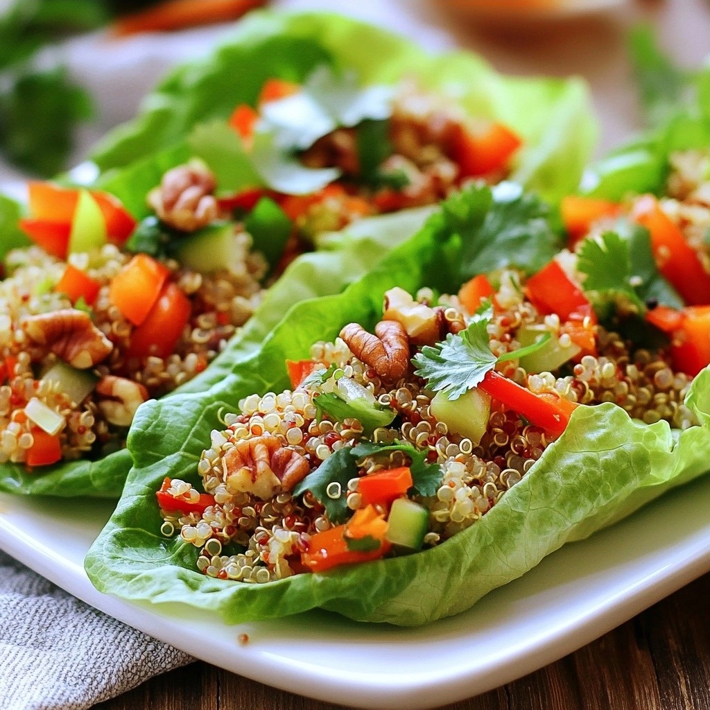 Nutty healthy Quinoa Pecan Lettuce Wraps Rezept