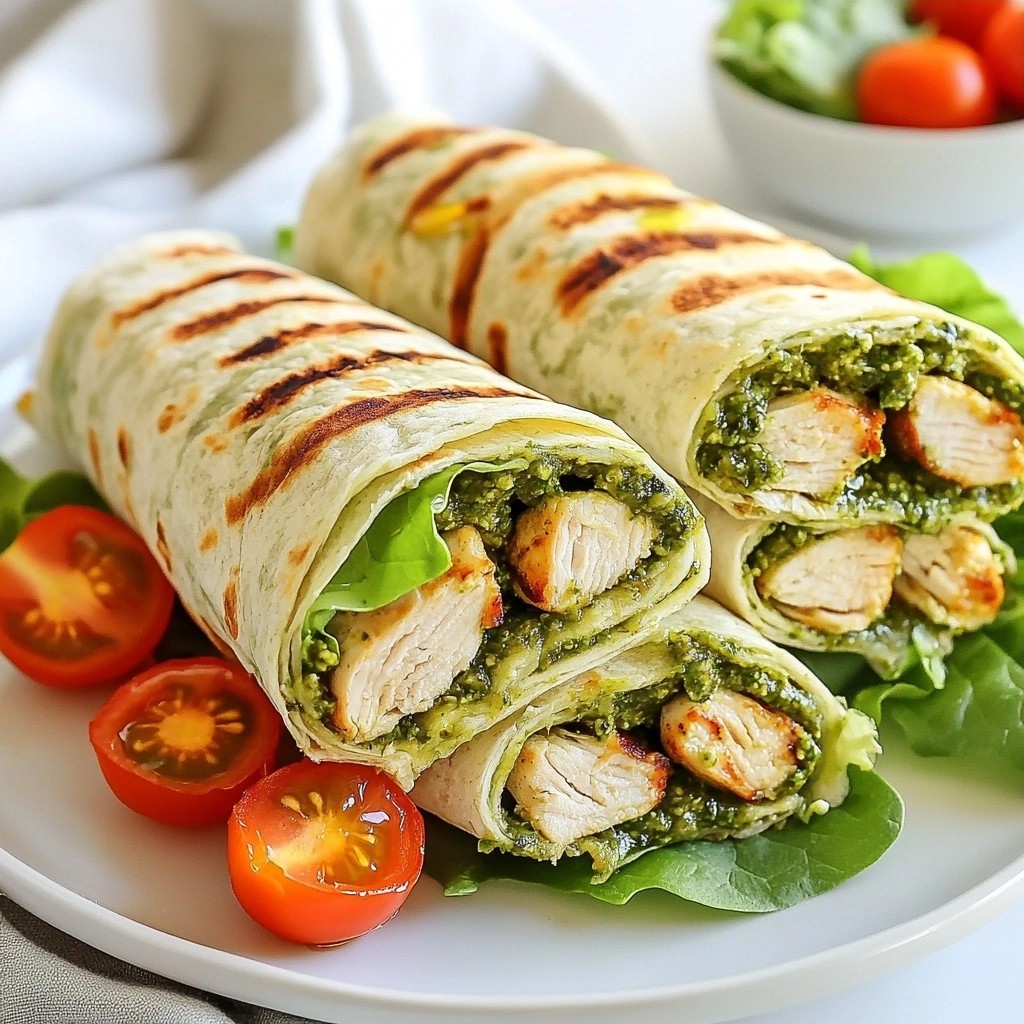 Nutty healthy Almond Pesto Chicken Wrap Rezept
