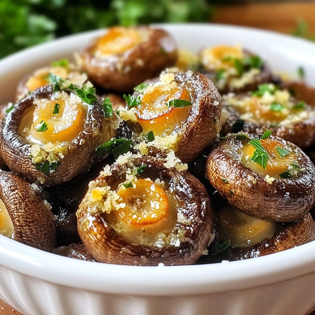 Knoblauch Parmesan Rösterpilze Köstliches Rezept